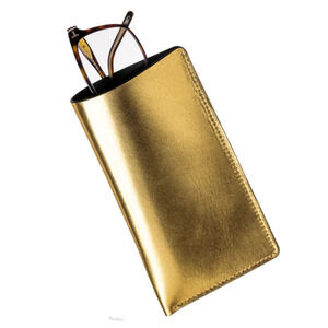 Slim Deer Skin Glasses Case – Elegant Design Sunglow Gold